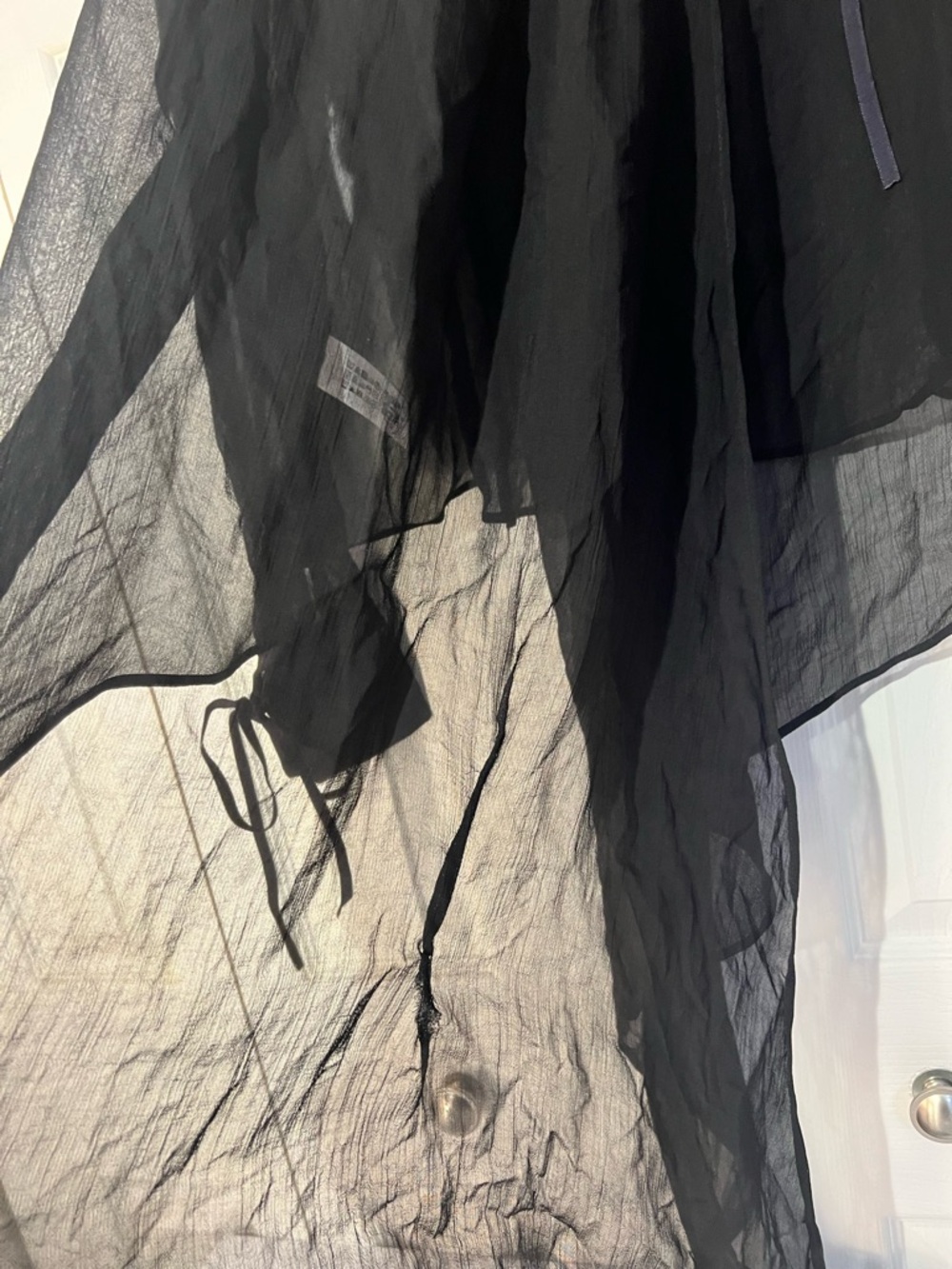 ZARA Sheer Black Chiffon Multi-position Blouse. S - Picture 16 of 16